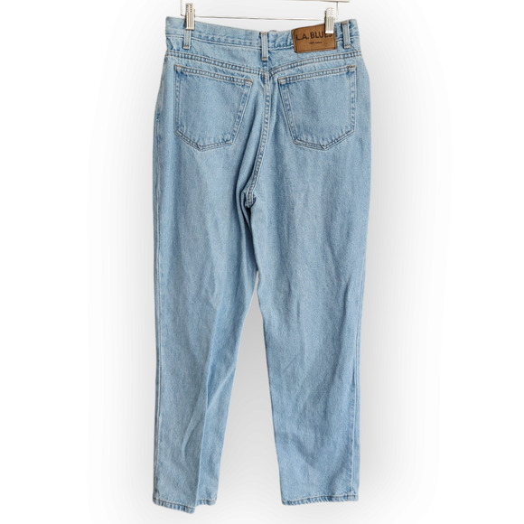 Vintage 90s LA Blues Light Wash High Waisted Straight Leg Jeans 6 - Picture 4 of 9